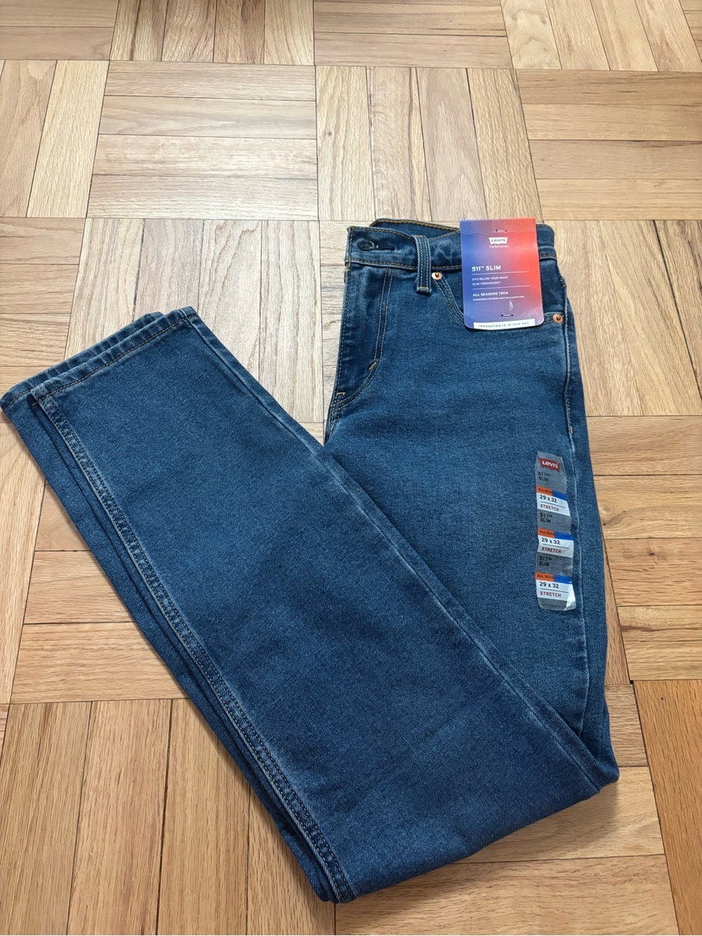 Men's Levi 511 Slim All Season Tech 29 x 32 Stretch Blue Jeans